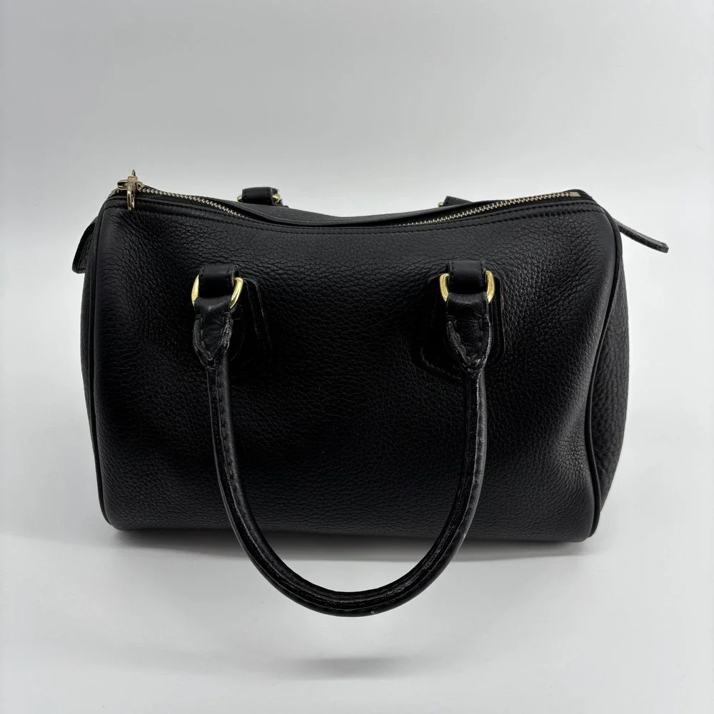 Dooney & Bourke Vintage Black Pebbled Leather Satchel Bag Made in USA